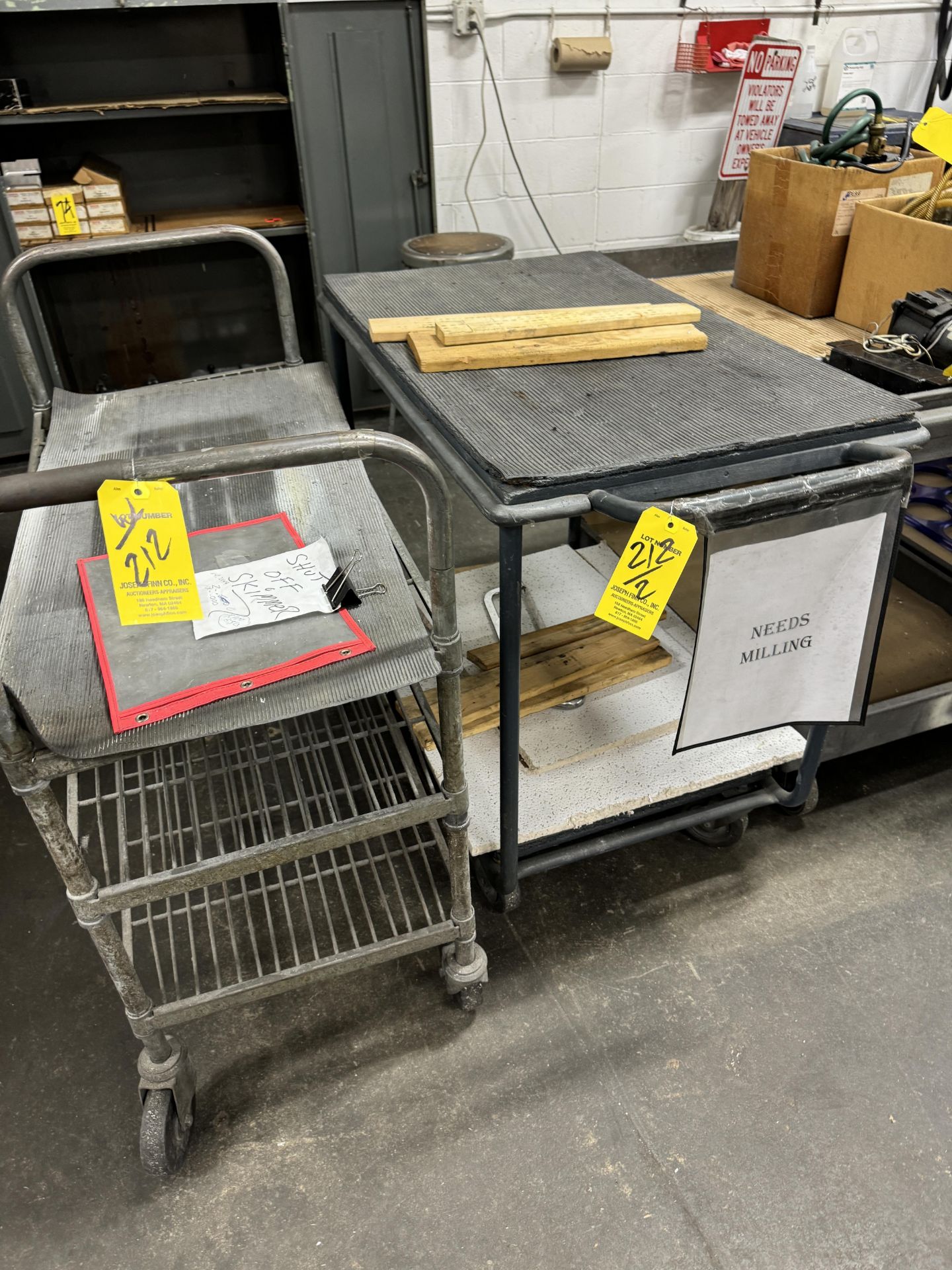 LOT (2) Metal Shop Carts