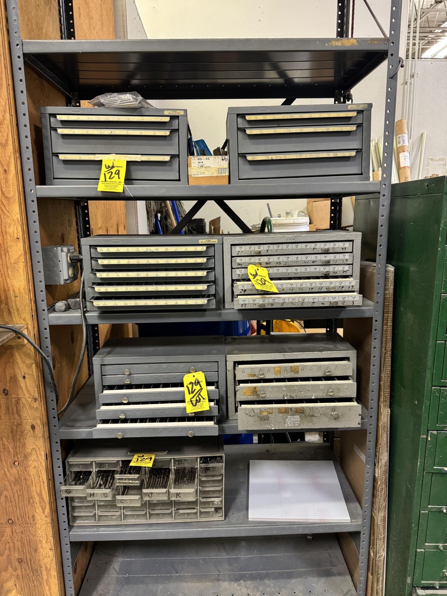 LOT (6) Drill Index Cabinets, (1) Plastic Drill Cabinet w/ Drills