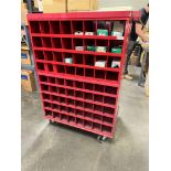 (1) Chrome 2-Sided Portable Parts Cabinet