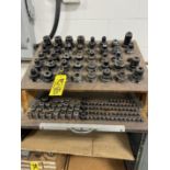 LOT (40) Cat40 Tool Holders & Spring Collets on Rack