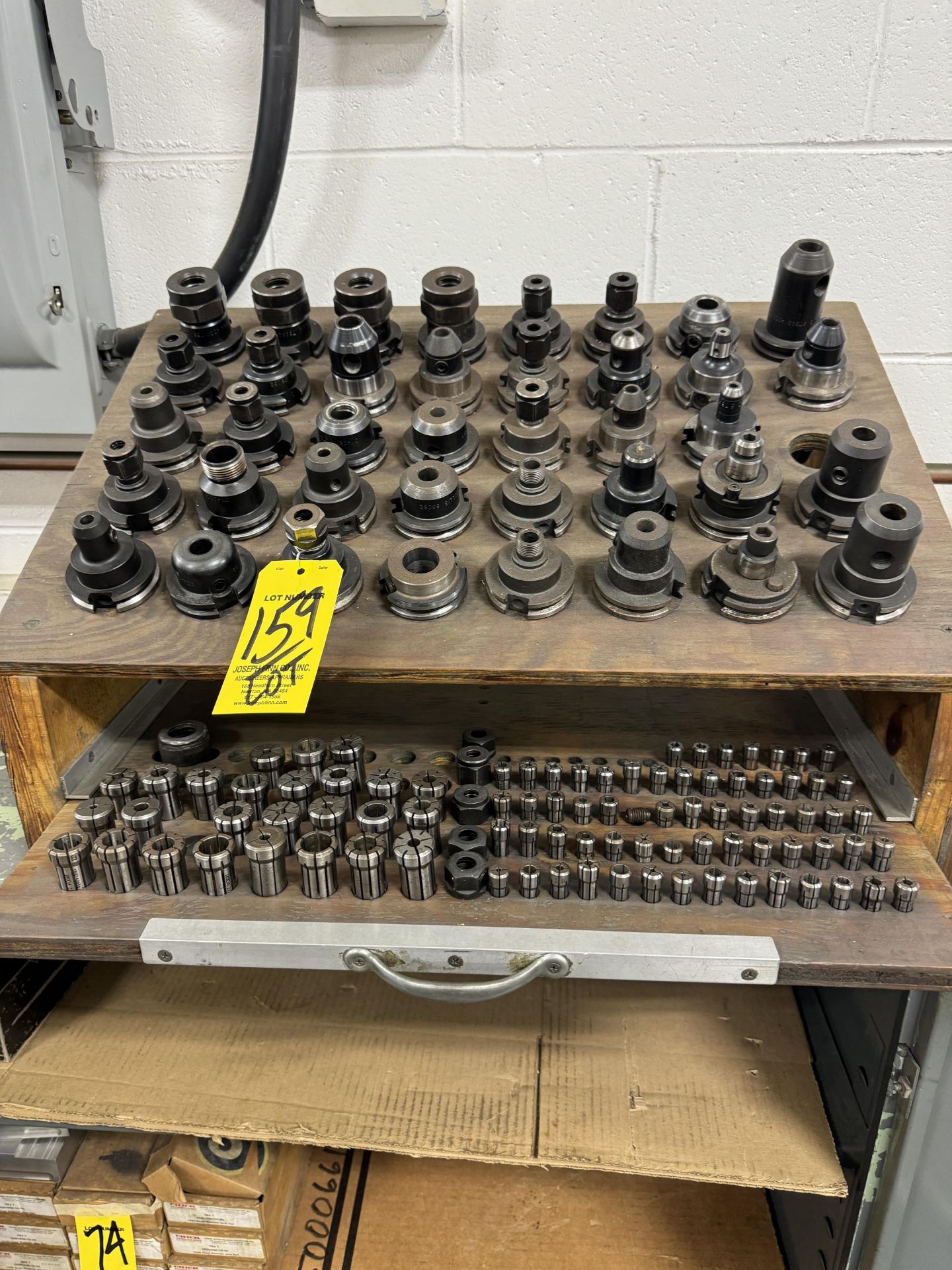 LOT (40) Cat40 Tool Holders & Spring Collets on Rack