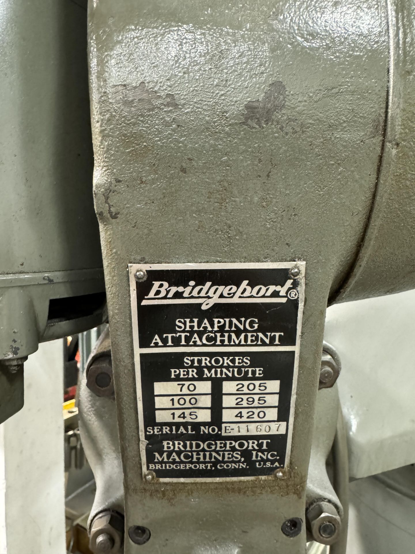 (1) Bridgeport Series 1 2HP Vertical Mill s/n 128901, 48“ x 9 “ Table, DRO, Shaper Attachment, w/ ( - Image 6 of 7