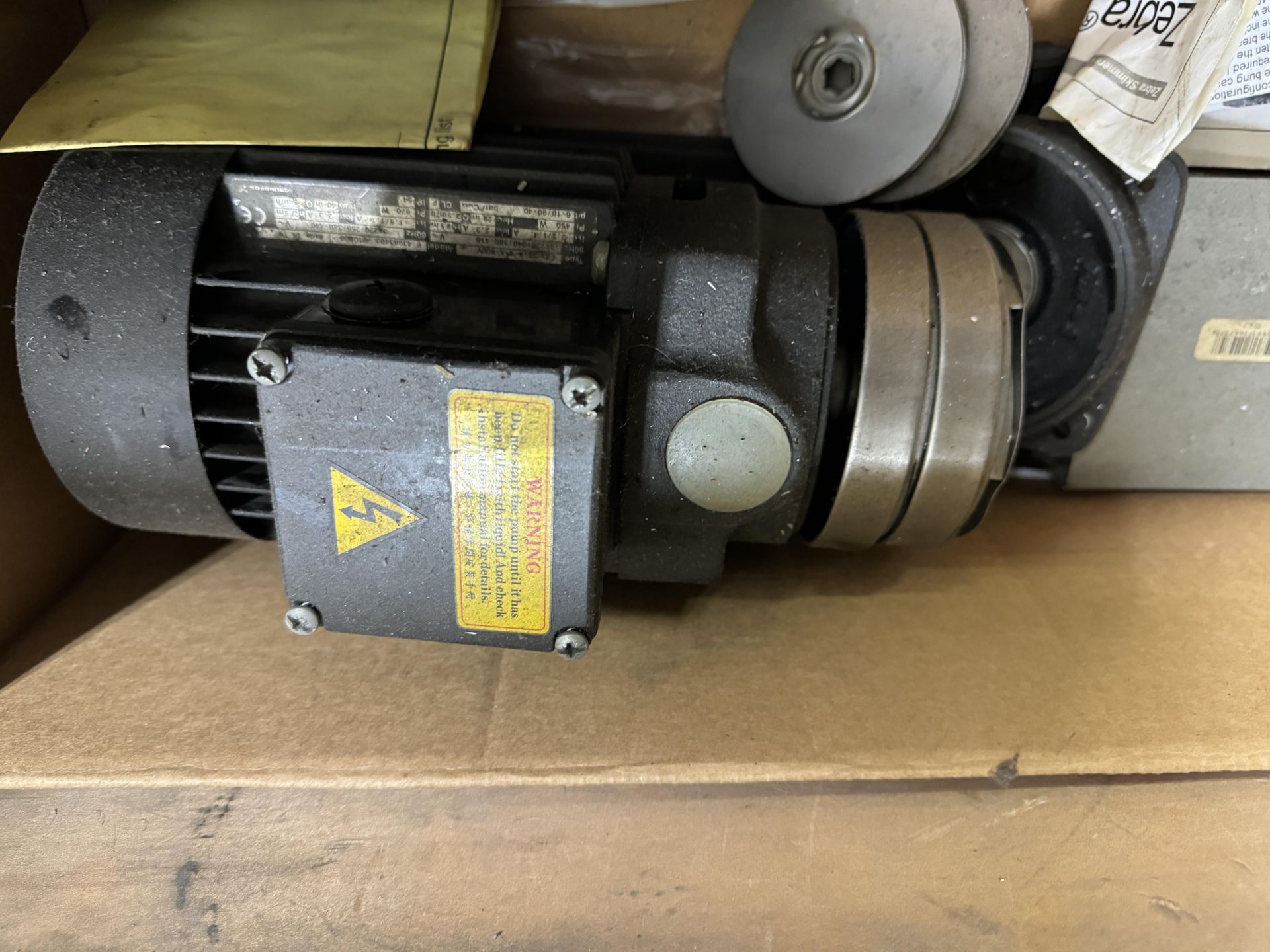 LOT (1) Grundfos Motor, (1) Gear Drive in Crate - Image 2 of 2
