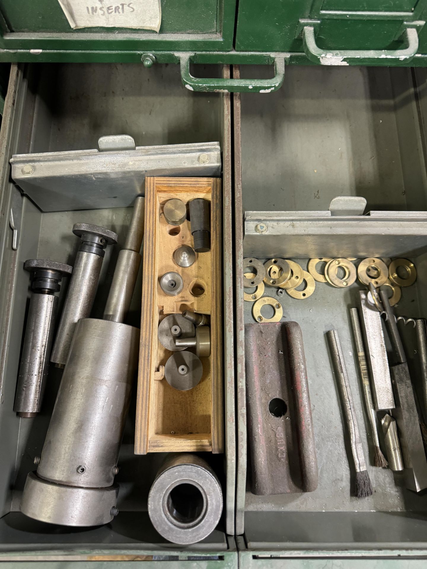 (1) 11-Drawer Parts Cabinet w/ Sleeves, Cutters, Cutting Inserts, Boring Bars, Stops, Center Tips, - Image 6 of 6