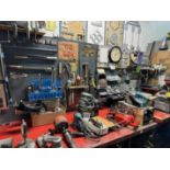 LOT Asst. Pneumatic Sanders, Corded Belt Sander, Dremel Tools, Sanding Discs, Arbors, Asst. Tools