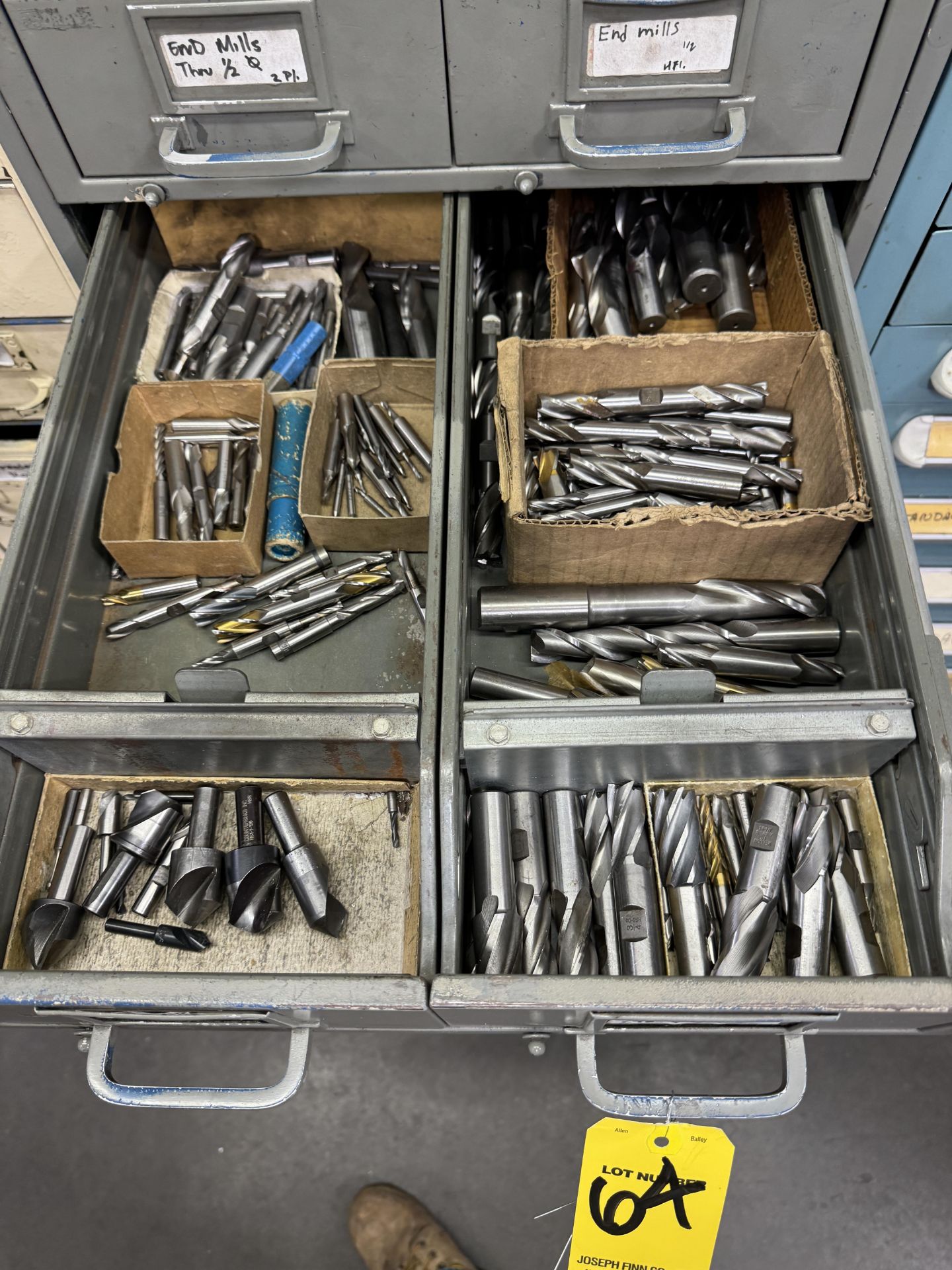 (1) 11-Drawer Parts Cabinet w/ End Mills, Center Mills, Boring Mills, Reamers, Long Drills - Image 3 of 6