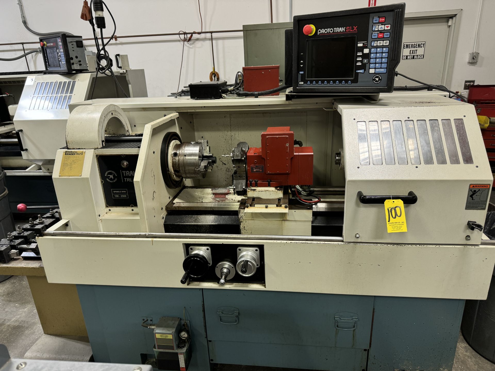 (1) 2016 Southwestern Trak 1630SX CNC Lathe, S/N 163CH982, Proto Trak SLX DRO, 8" 3-Jaw Chuck