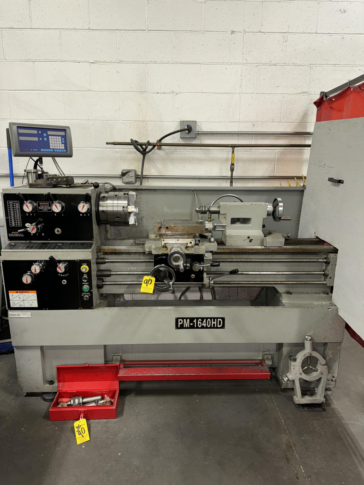 (1) PM-1640HD Tool Room Lathe s/n 130210, ES-8A Digital Readout, 16” x 40”