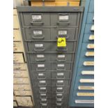 (1) 11-Drawer Parts Cabinet w/ End Mills, Center Mills, Boring Mills, Reamers, Long Drills