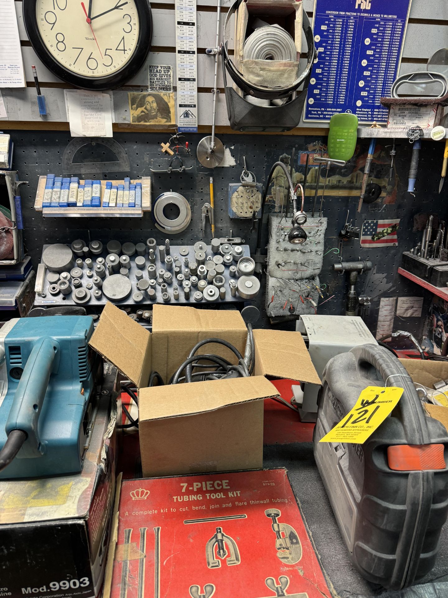 LOT Asst. Pneumatic Sanders, Corded Belt Sander, Dremel Tools, Sanding Discs, Arbors, Asst. Tools - Image 4 of 9