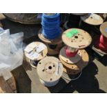 PALLET OF 7 REELS OF ASSORTED ELECTRICAL WIRE - COPPER