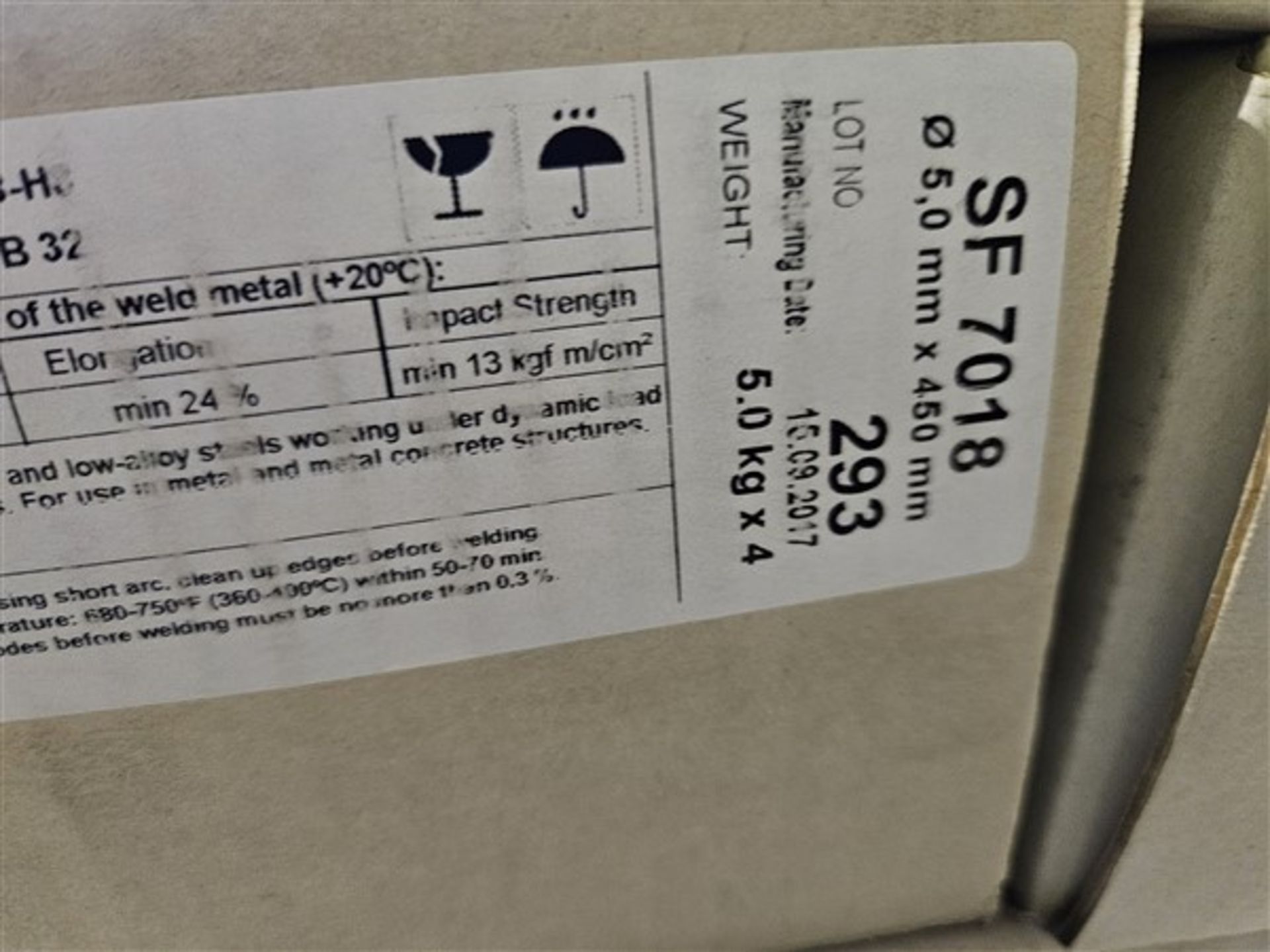 7 BOXES OF SUMY-ELECTRODE SF 7018, 3/16 IN. - Image 2 of 2