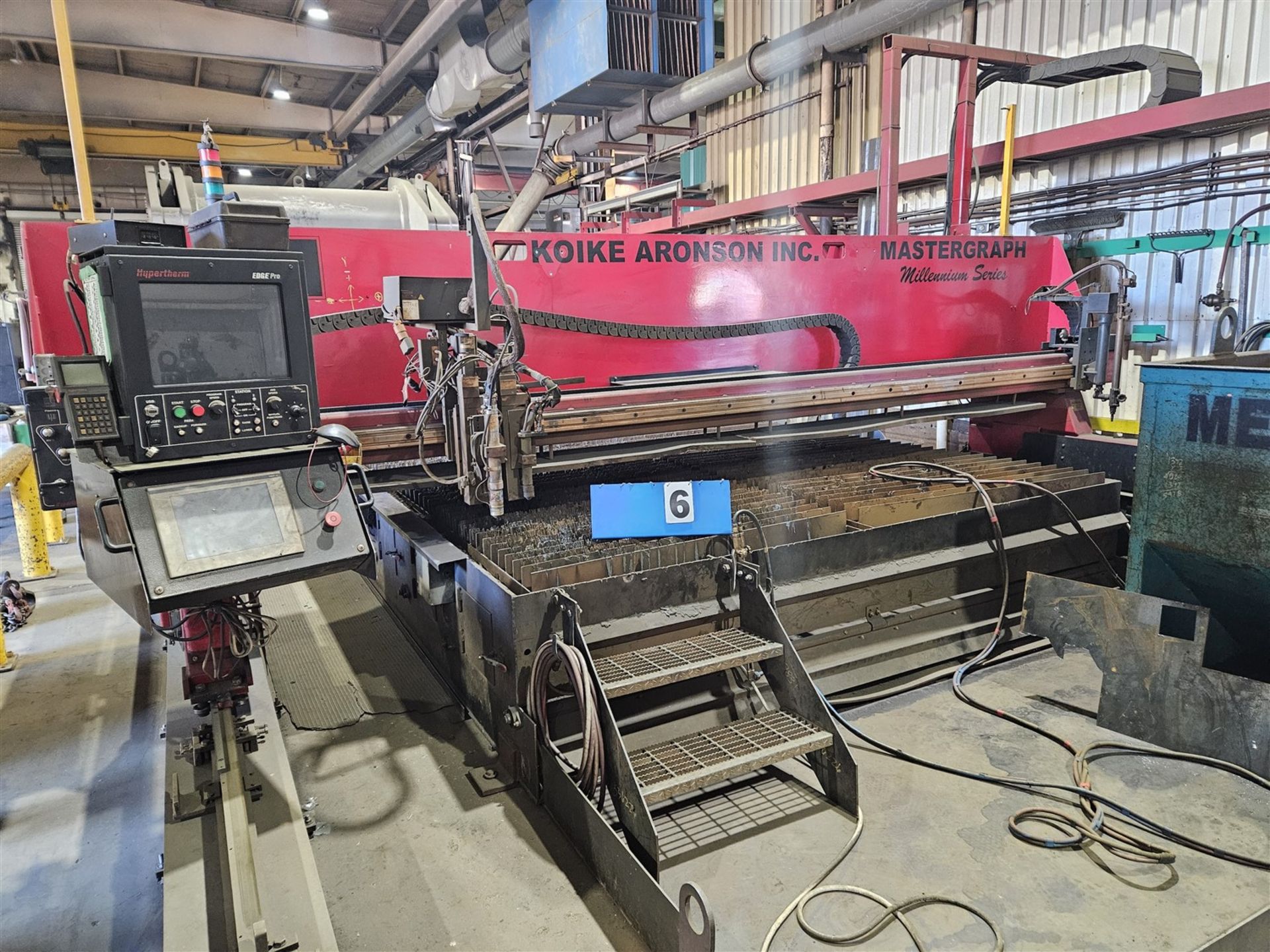 2002 KOIKE - PLASMA BURNING TABLE - 10 FT. X 25 FT. MOD. MGM3100, S/N MGM202 CAP. 3100 MM W/