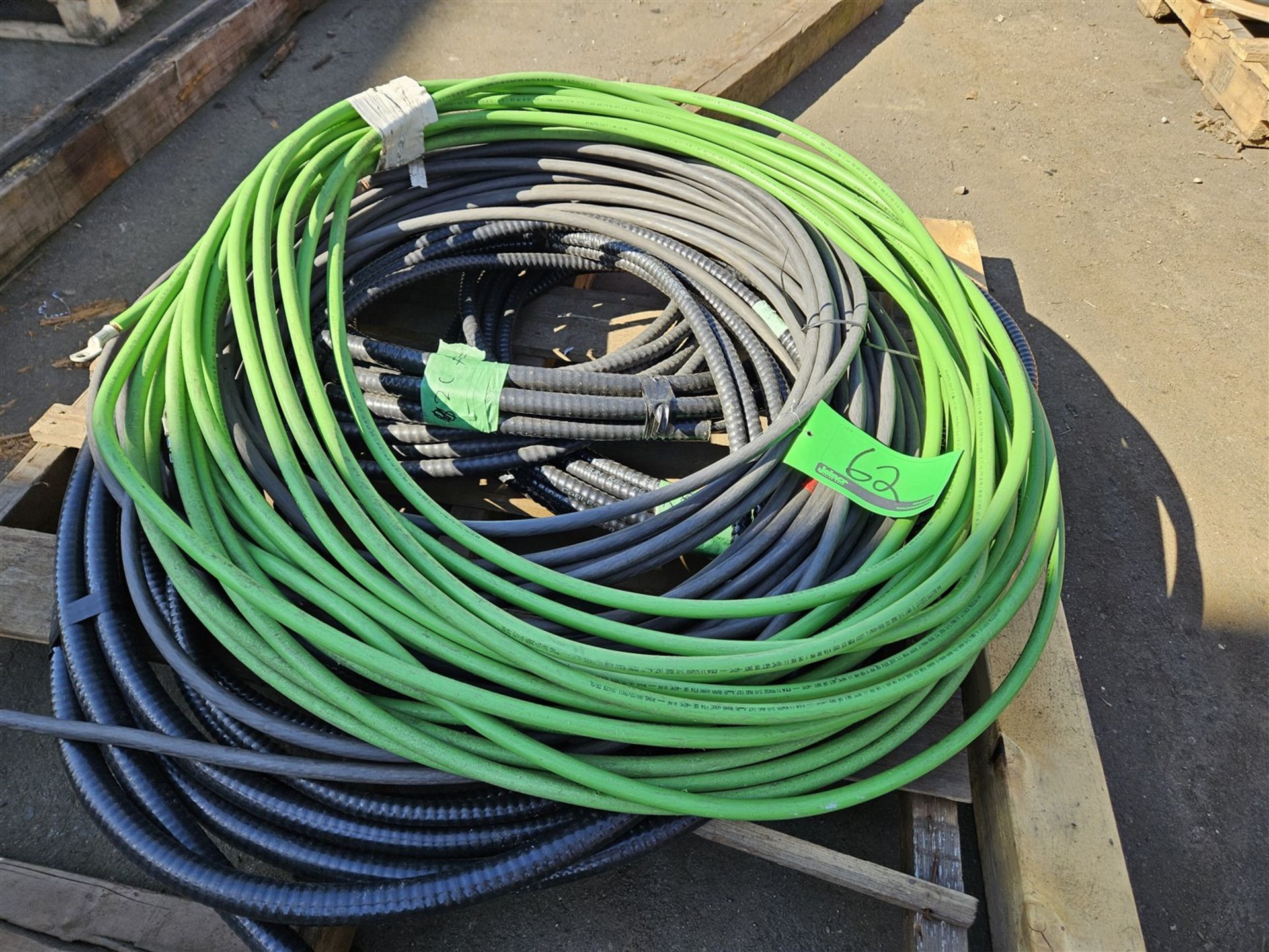 PALLET OF ASSORTED ROLLS OF TECK CABLE, GROUND WIRE - COPPER