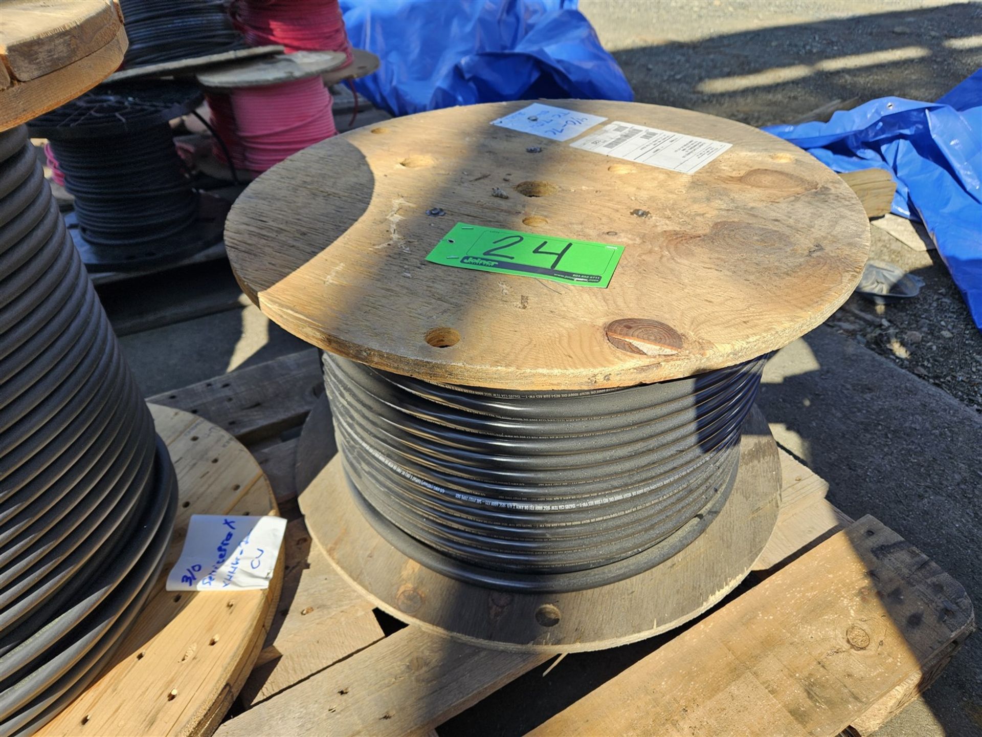 REEL OF 4/0-1C TC TEW BLACK, APPROX. 300 FT. ($2043.00 COST) - COPPER