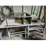 STEEL TABLE, WORK TABLE AND CART