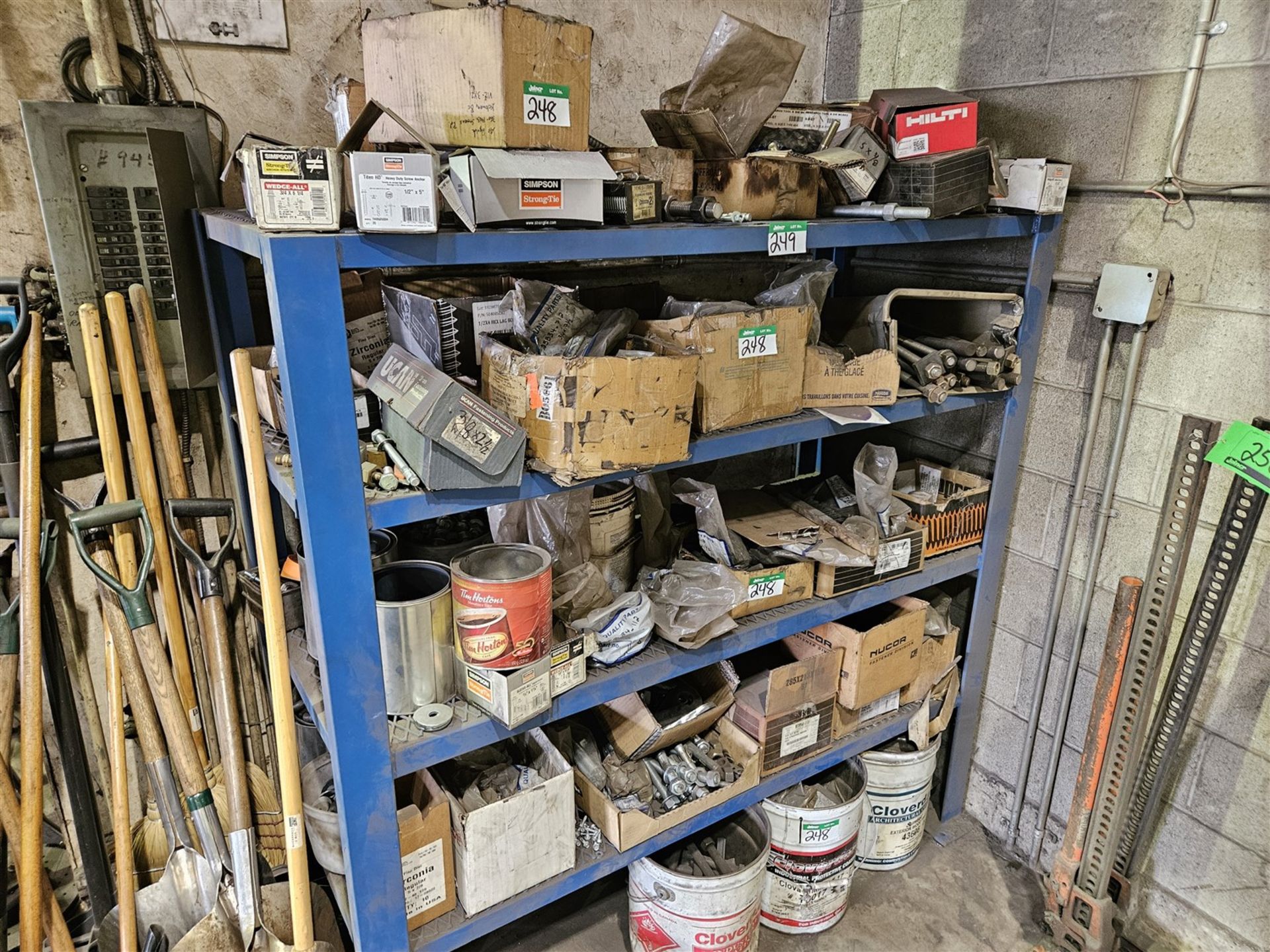 CONTENTS OF SHELF - NUTS, BOLTS, WASHERS, SCREWS ETC.