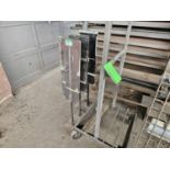 STEEL RACK ON WHEELS W/3 STEEL SIGN STANDS