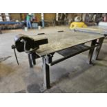 4 FT. X 6.5 FT. SHOP TABLE W/VISE CLAMP
