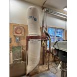 DUSTEK SINGLE-BAG DUST COLLECTOR, 3HP, 3PH, WITH 40' OF GALVANIZED PIPE