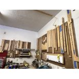 LOT OF ASSORTED JIGS ON PEGBOARD
