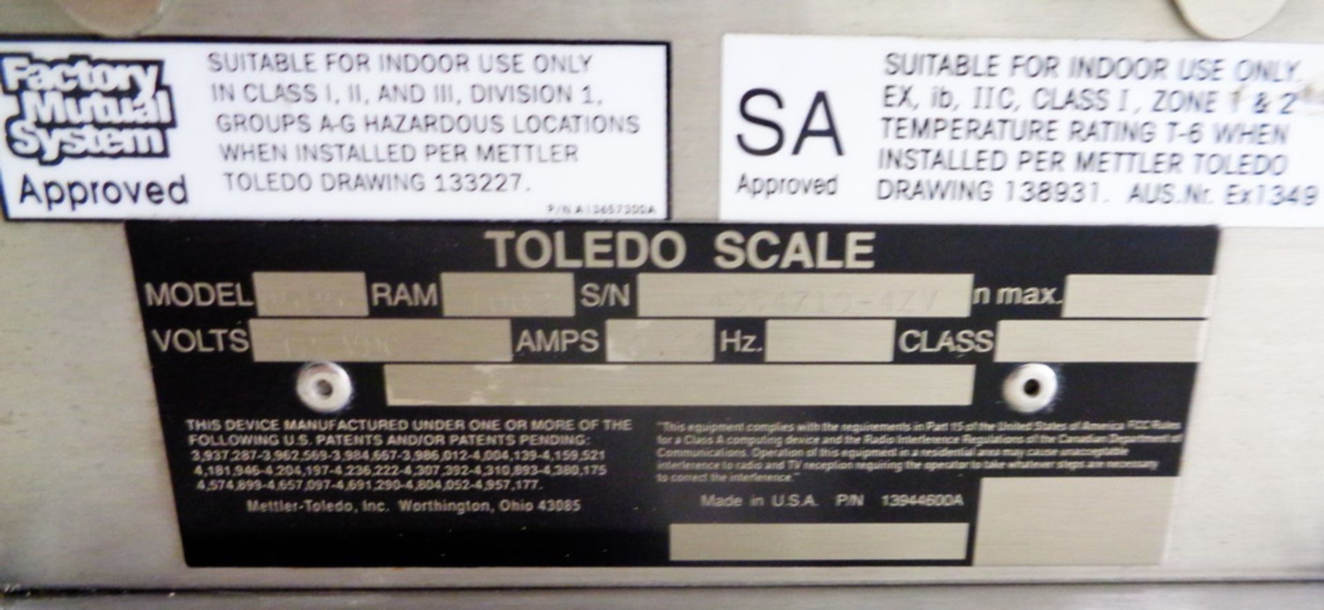 Mettler Toledo 1000 lb x 0.2 lb Digital Warehouse Floor Scale - Image 3 of 3