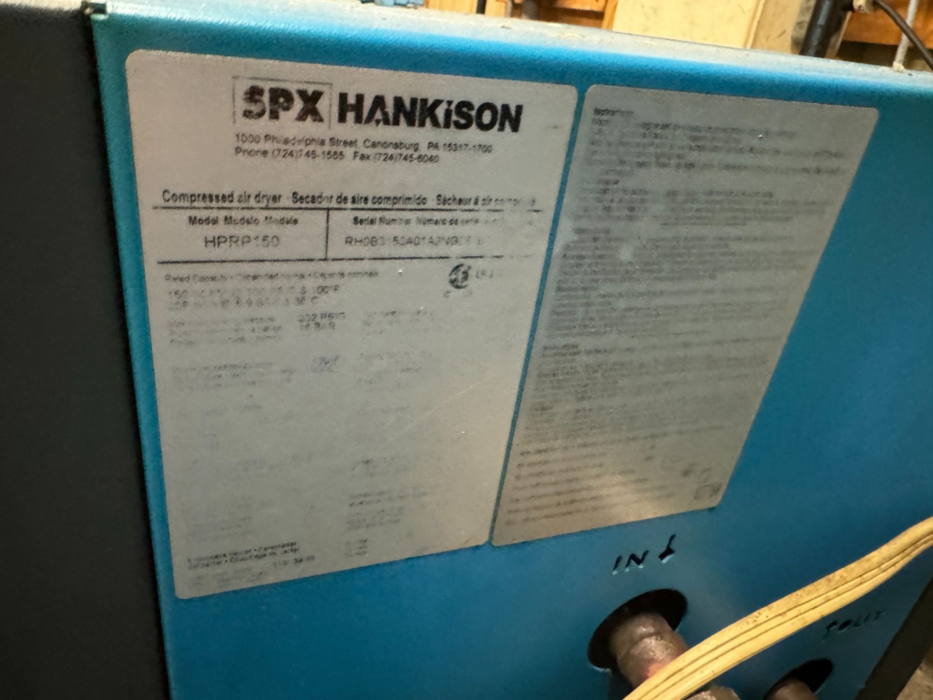 SPX Hankenson Comp. Air Dryer HPRP 150 - Image 5 of 5