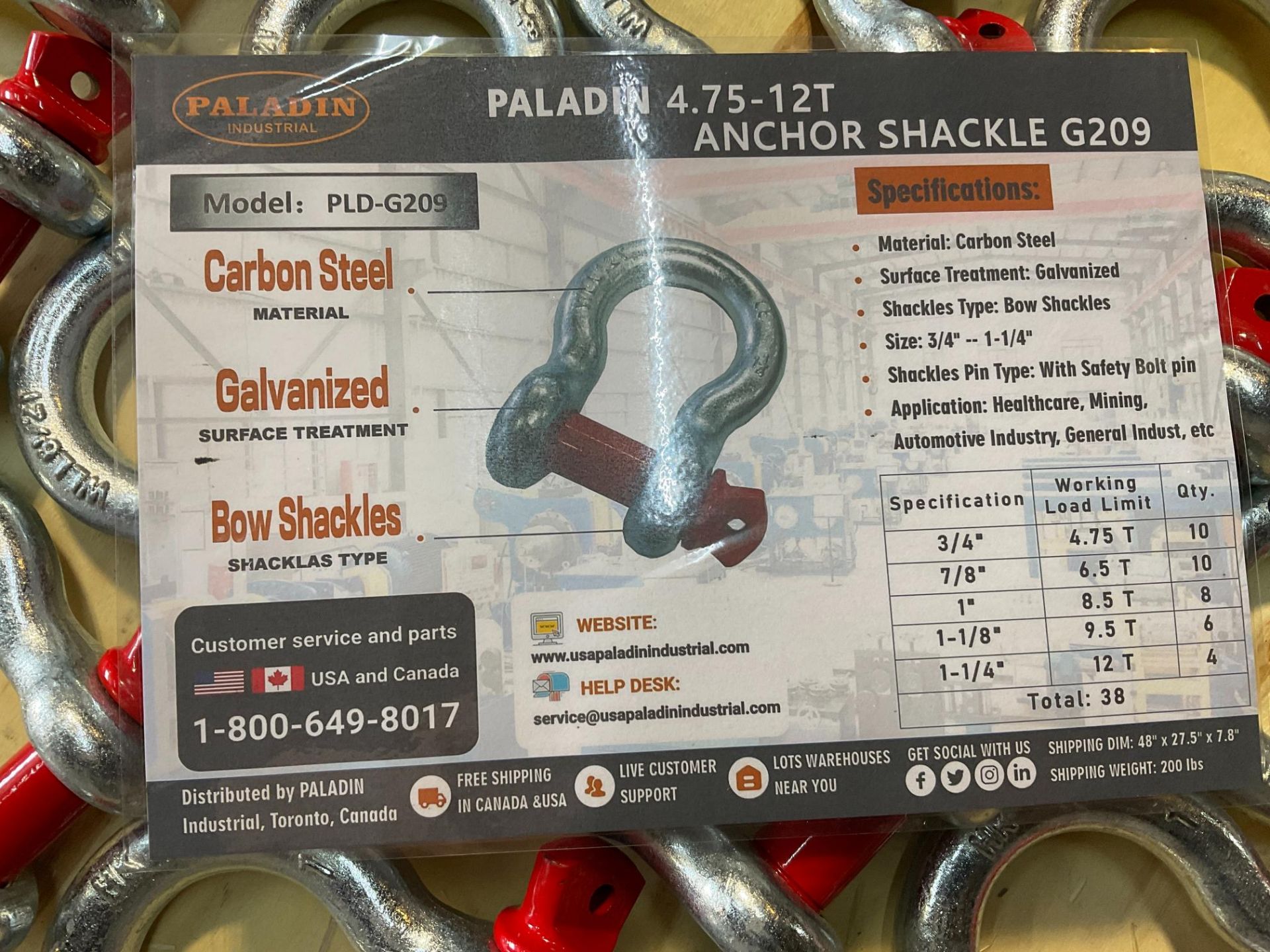 Paladin 4.75-12T Anchor Shackles G209 - Image 2 of 3