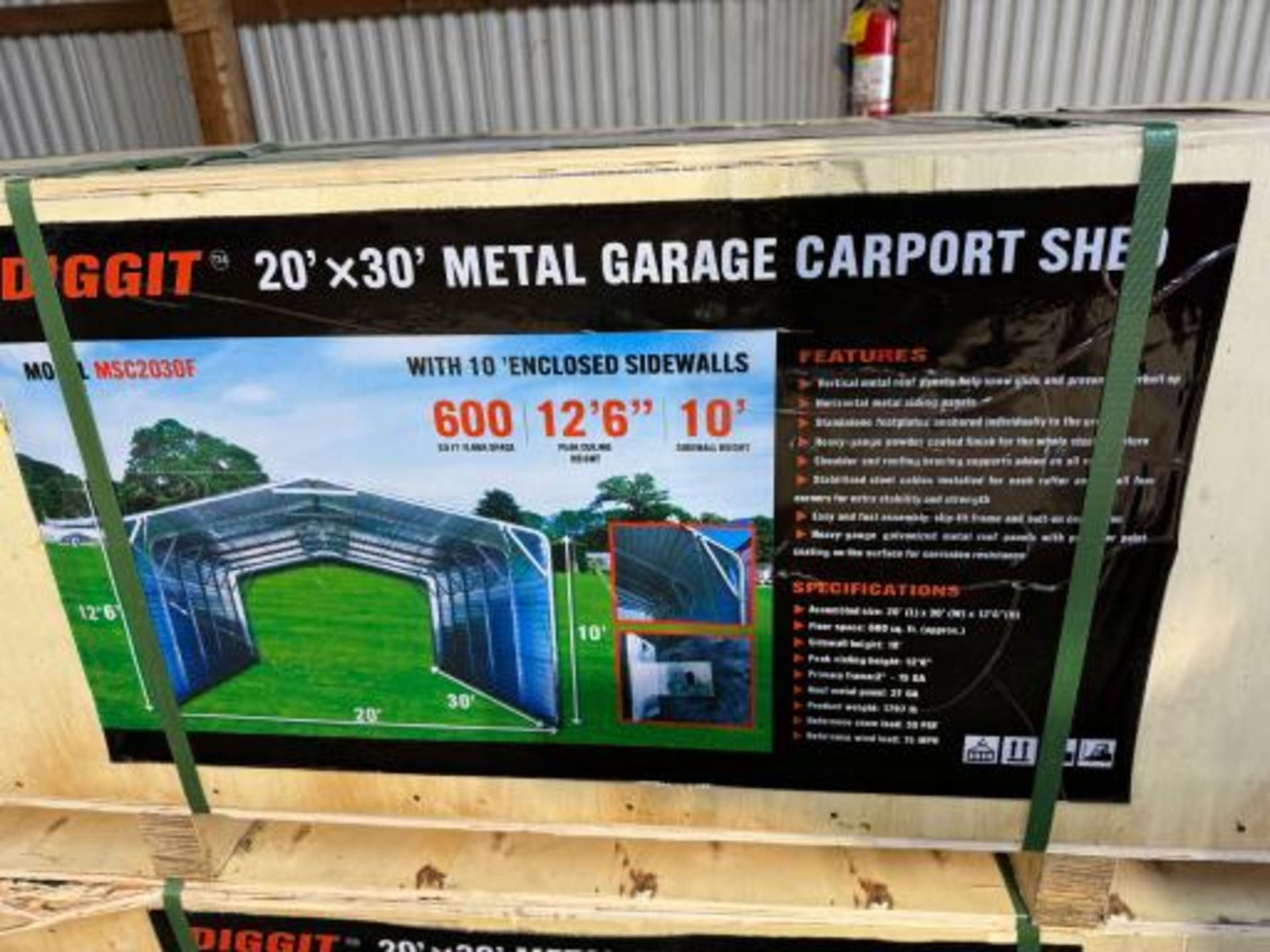 Diggit 20'x30' Metal Garage Carport Shed