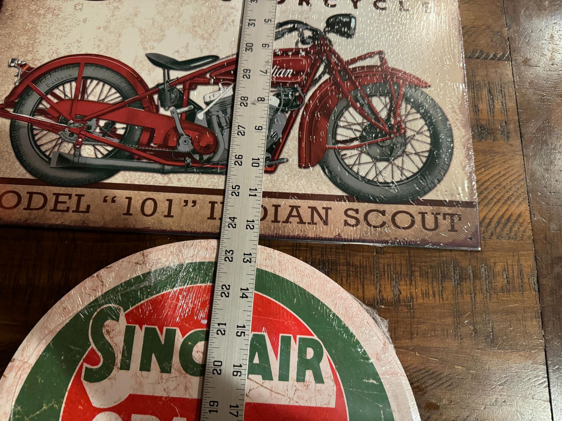 2 Retro Vintage Signs"" Sinclair & Indian Motorcycle - Image 4 of 6