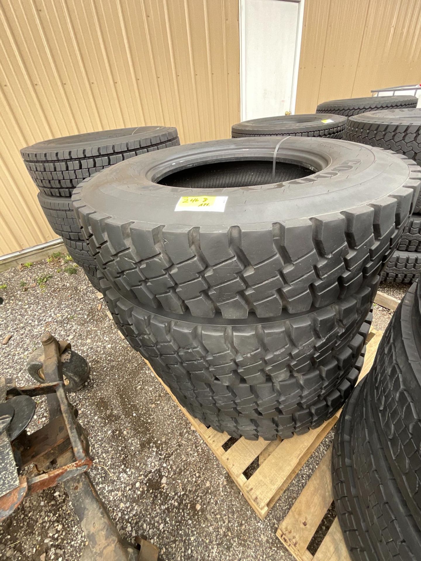 (4) Goodyear G177 11R22.5 commercial truck tires USED Virgin Tread Surplus Take Off