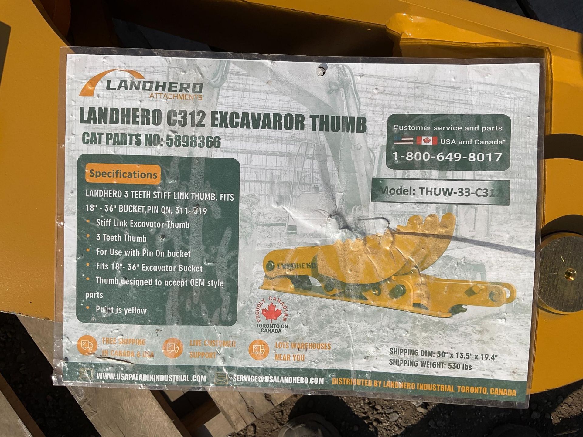 Landhero C312 Excavator Thumb - Image 4 of 4
