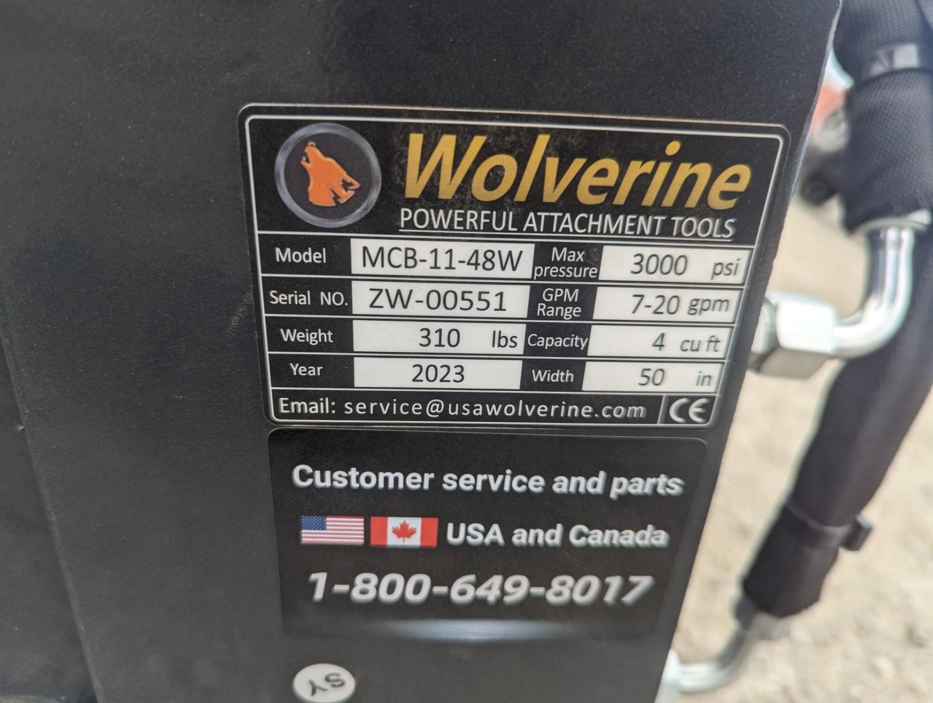 48" Wolverine 4 in 1 Hydraulic Mini Skid Steer Bucket - Image 4 of 4