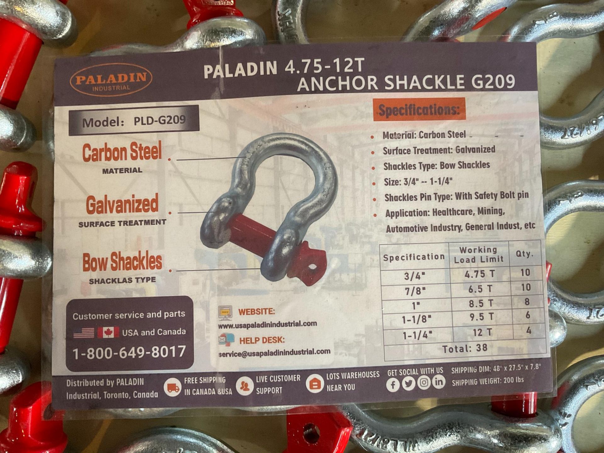 Paladin 4.75-12T Anchor Shackles G209 - Image 2 of 3