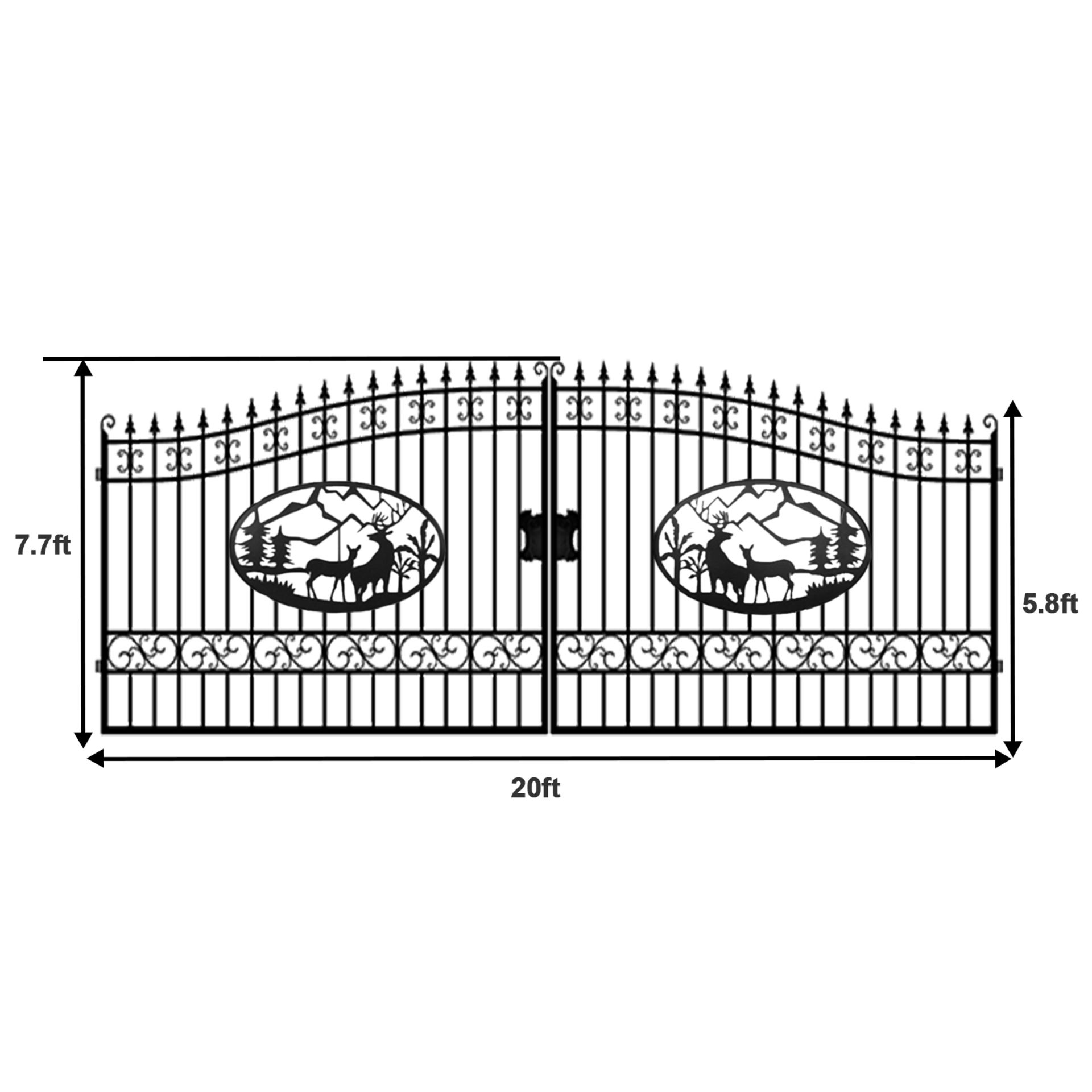 Greatbear 20' Wrought Iron Gate w/ Deer - Image 3 of 11