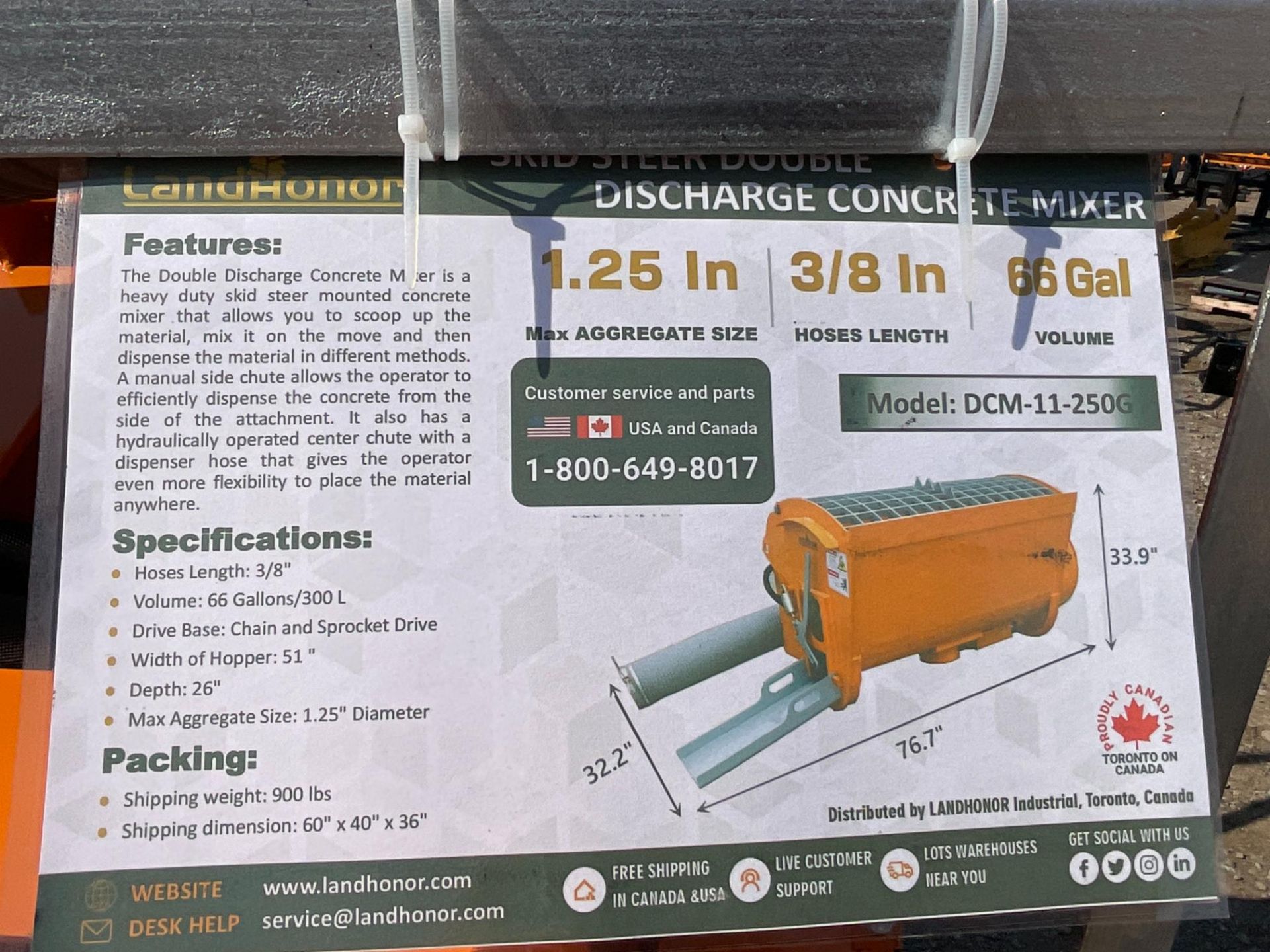 Landhonor DCM-11-250G Discharge Concrete Mixer - Image 3 of 3