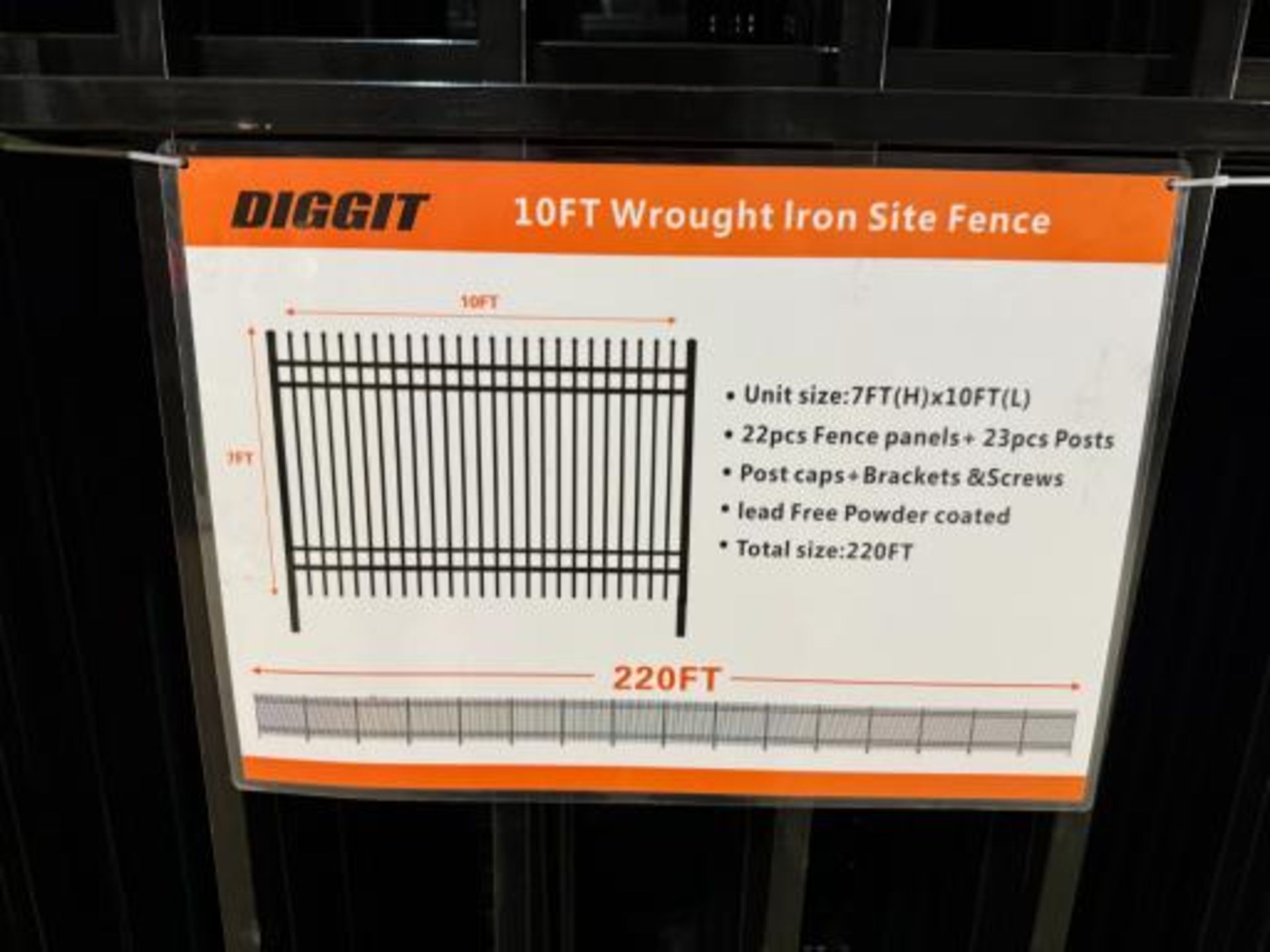 220' of 7' Tall Wrought Iron Fence Panels & Posts - Image 2 of 5