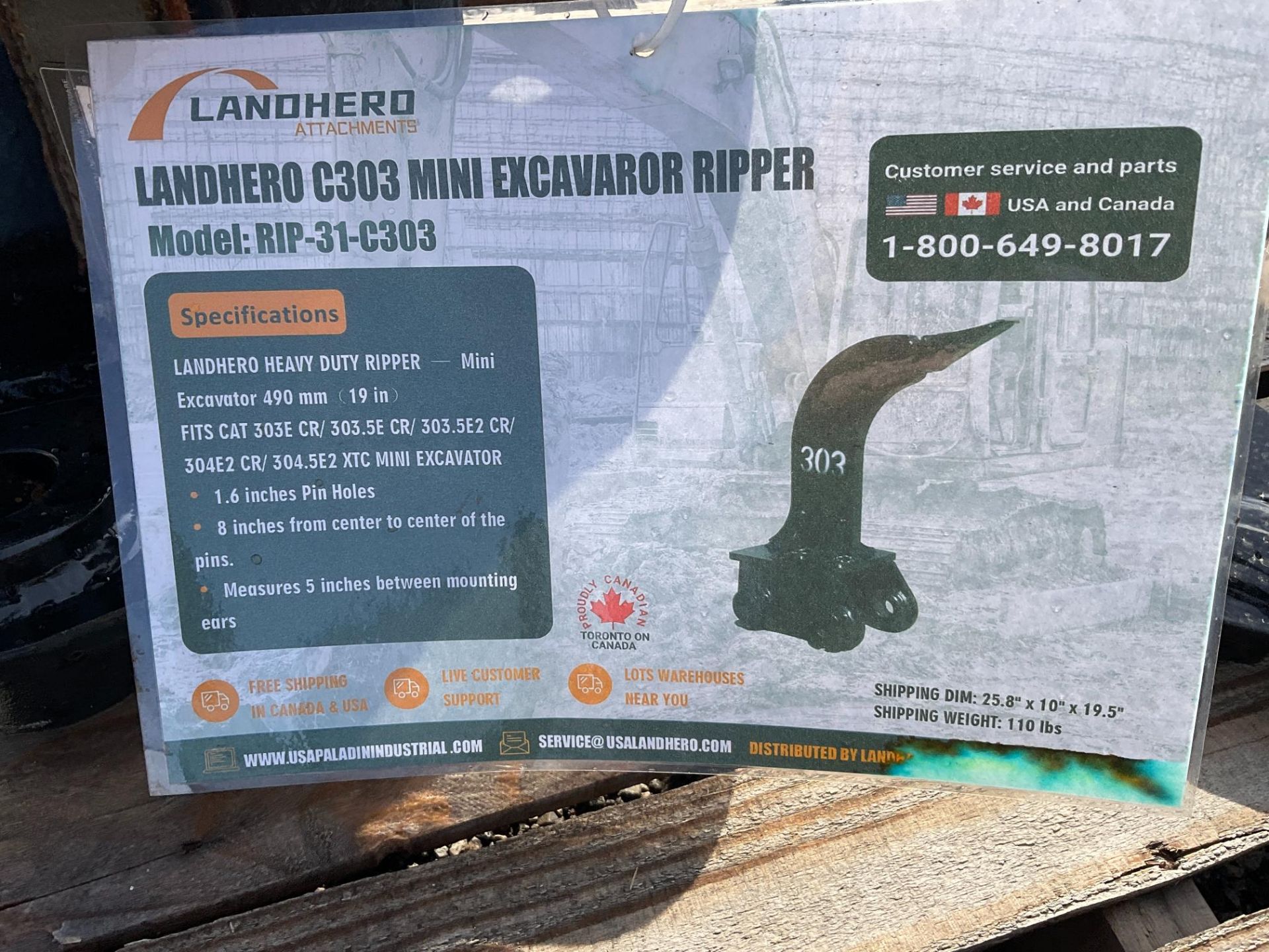 Landhero C303 Mini Excavator Ripper - Image 3 of 4