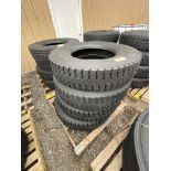 (4) 11R22.5 commercial truck Drive tires USED Virgin Tread Surplus Take Off