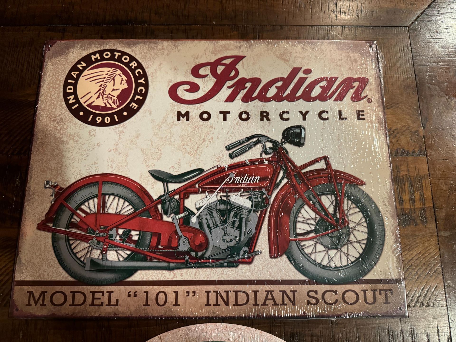 2 Retro Vintage Signs"" Sinclair & Indian Motorcycle - Image 2 of 6