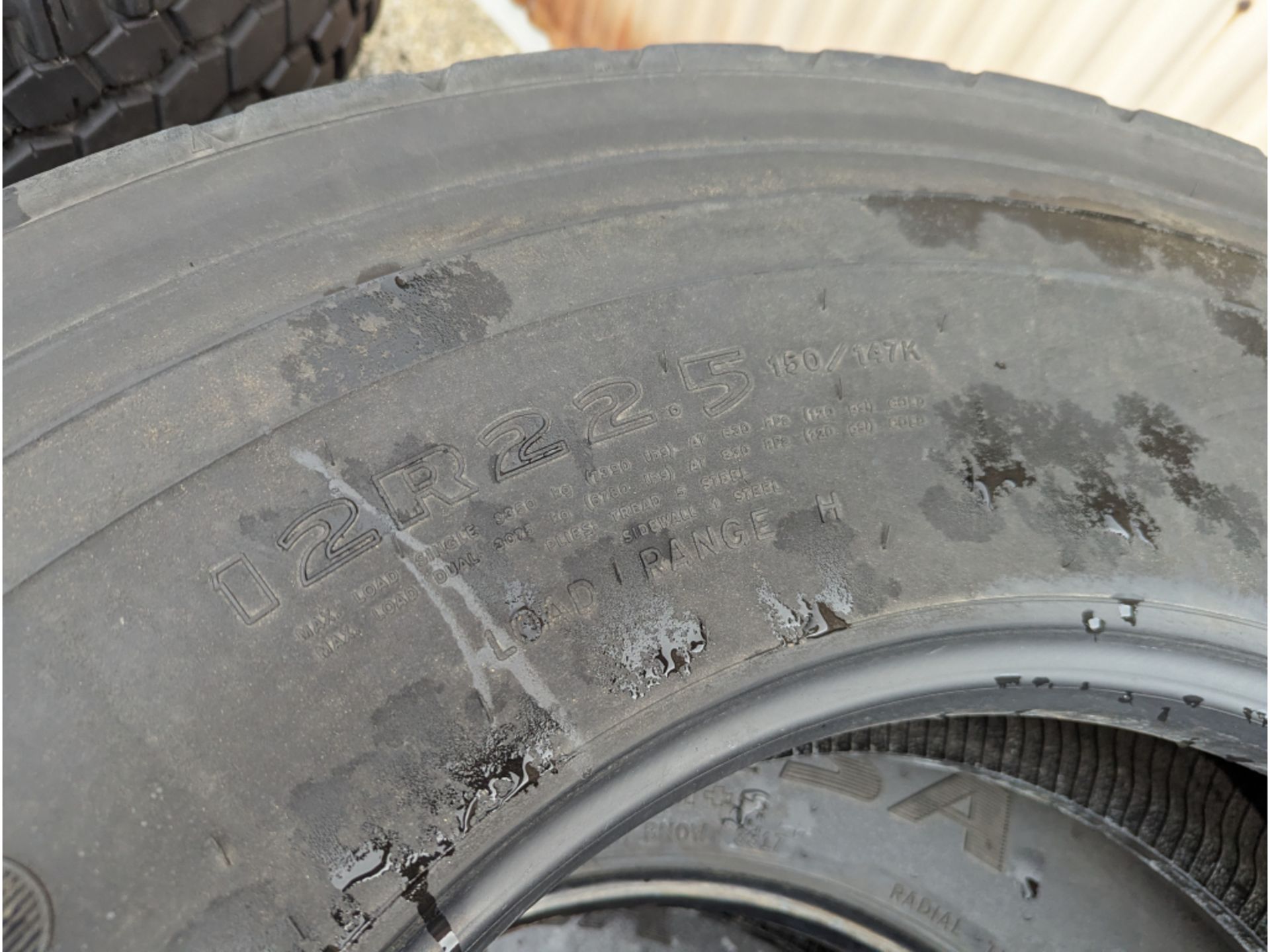 4 Goodyear G751 MSA 12R22.5 commercial truck tires USED Virgin Tread Surplus Take Off - Image 4 of 5