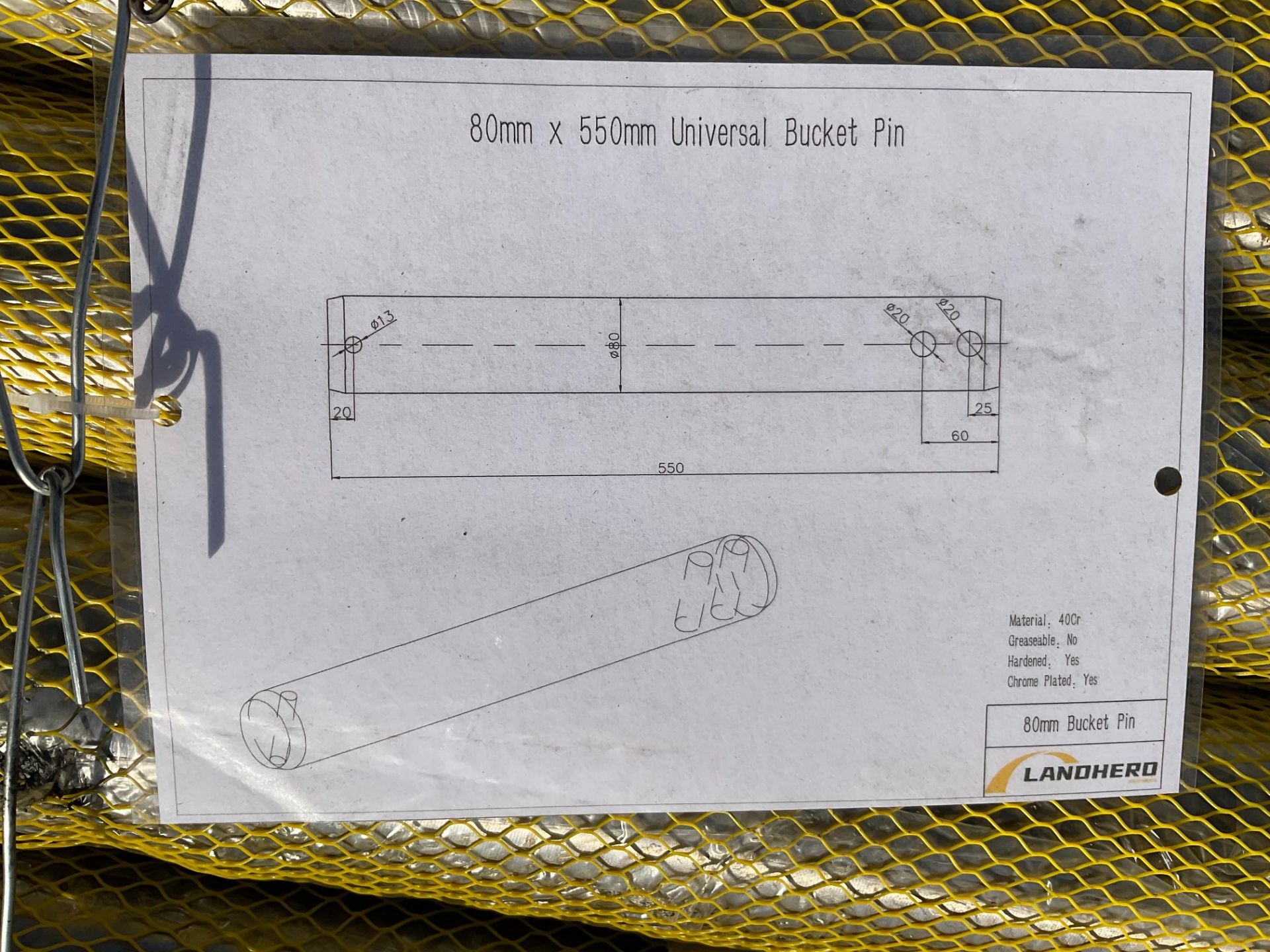 4 80mm x 550mm Universal Bucket Pins - Image 2 of 2