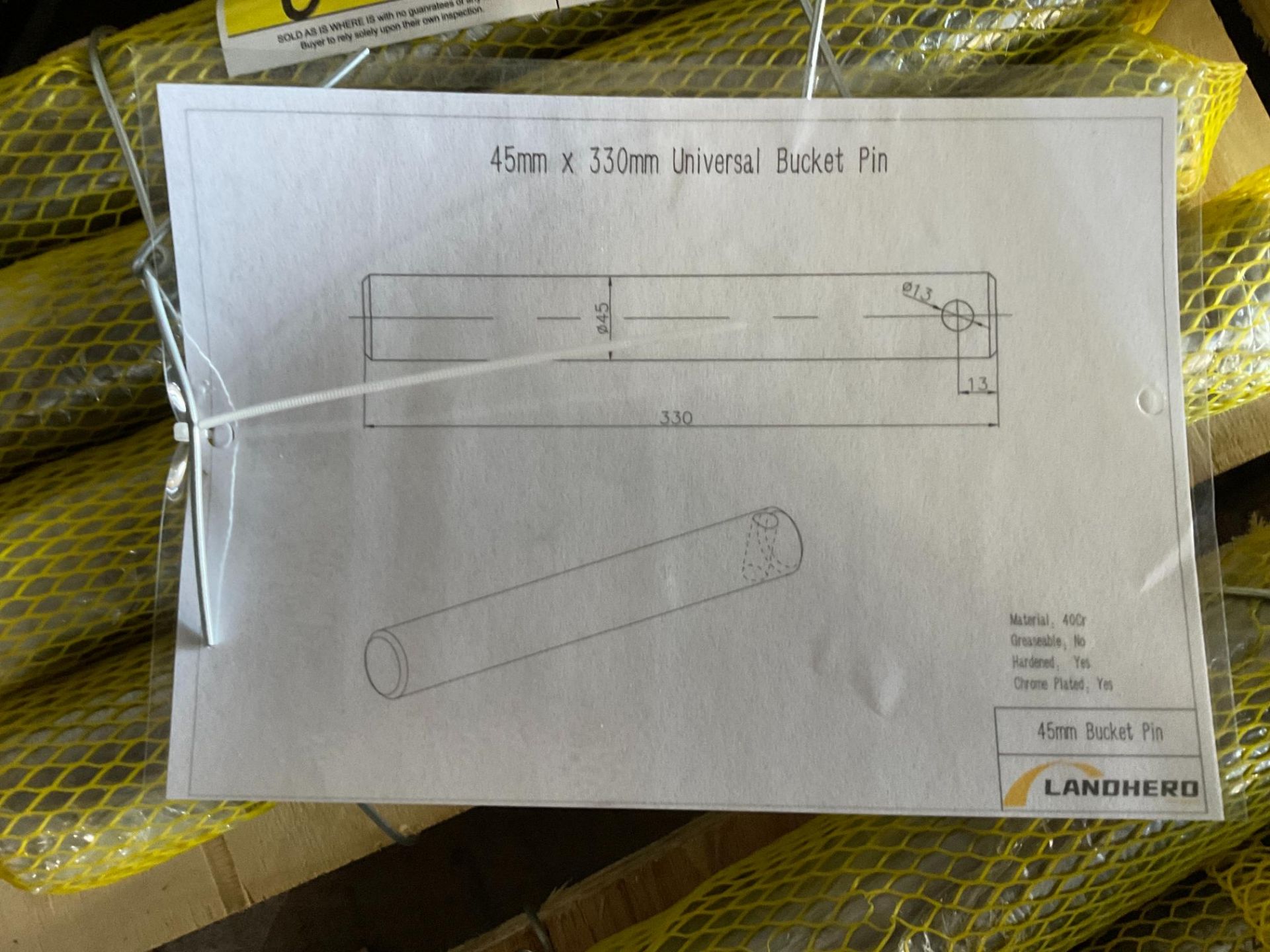 4 45mm x 330mm Universal Bucket Pins - Image 2 of 3