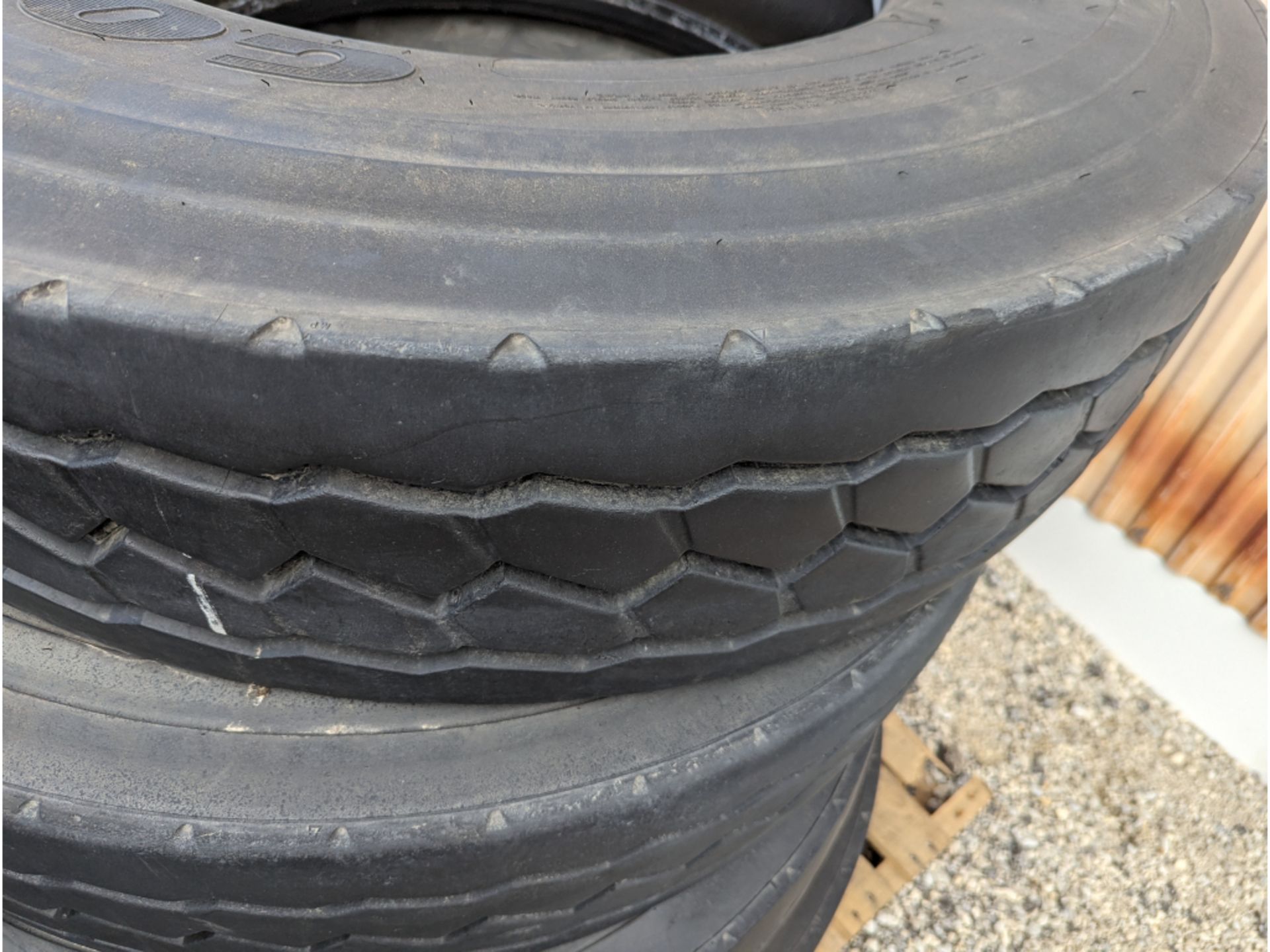 (4) Goodyear G751 MSA 12R22.5 commercial truck tires USED Virgin Tread Surplus Take Off - Image 2 of 4