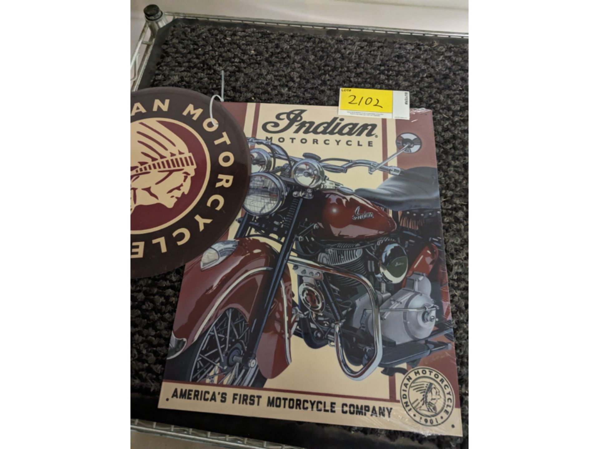 "2 Retro Vintage Signs" Indian Motorcyles - Image 2 of 3