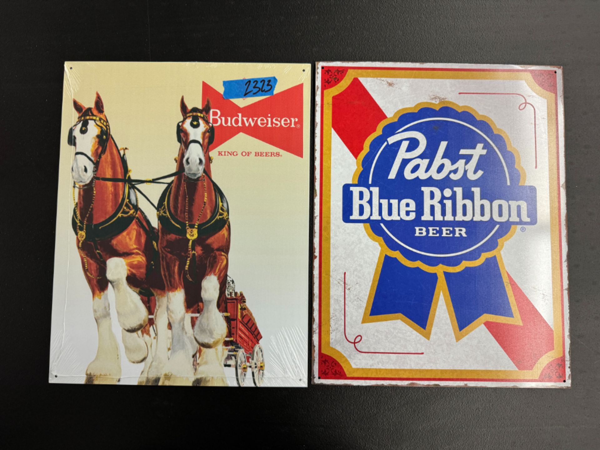 "2 Retro Vintage Signs" Pabst & Budwesier King Of Beers