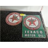 "2 Retro Vintage Signs" Texaco Oil