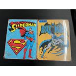 "2 Retro Vintage Signs" Superman & Batman