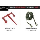 10 Greatbear 3/8" Chains w/ 5 Ratchet Binders