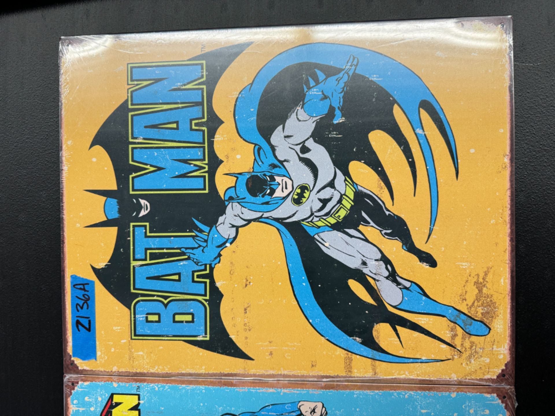 "2 Retro Vintage Signs" Superman & Batman - Image 2 of 3